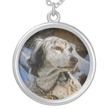 English Setter Snow #2 Pendant