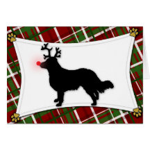 English Shepherd Reindeer Christmas Card