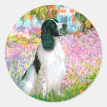 English Springer 7 - Garden Round Stickers