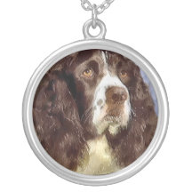 English Springer Spaniel Art Necklaces