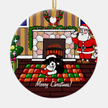 English Springer Spaniel Christmas Cartoon Ornament