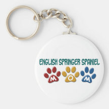 ENGLISH SPRINGER SPANIEL Mom Paw Print 1 Keychain