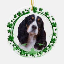 English Springer Spaniel St. Patrick's Day Ornamen Ornaments