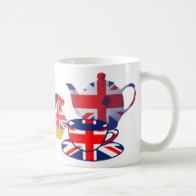 English Tea-time, Union Jack Art Gifts Coffee Mugs
