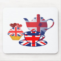 English Tea-time, Union Jack Art Gifts Mousepads