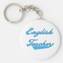English Teacher Blue Text T-shirts and Gifts Key Chains