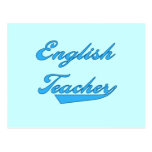 English Teacher Blue Text T-shirts and Gifts Post Cards
