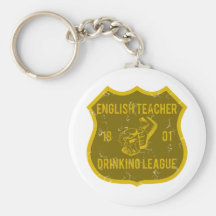 English Teacher Drinking League Keychains