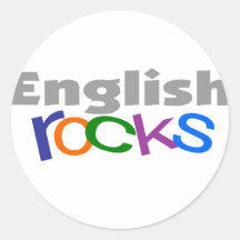 English Teacher "English Rocks" Gifts Round Sticker