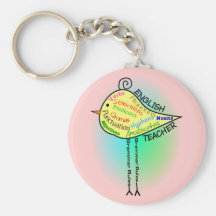 English Teacher "Grammar Bird" Gifts Key Chain
