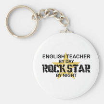 English Teacher Rock Star Key Chains