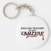 English Teacher Vampire by Night Keychain