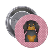 English Toy Spaniel Cartoon Button