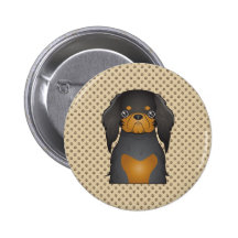 English Toy Spaniel Cartoon Buttons
