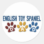 ENGLISH TOY SPANIEL Dad Paw Print 1 Stickers