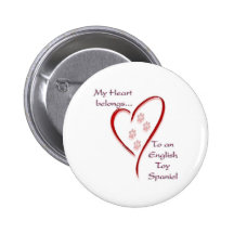 English Toy Spaniel Heart Belongs Buttons