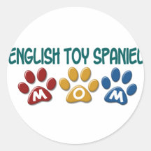 ENGLISH TOY SPANIEL Mom Paw Print 1 Stickers