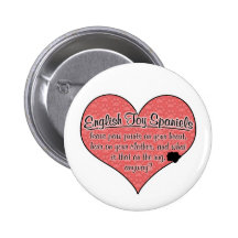English Toy Spaniel Paw Prints Dog Humour Pinback Buttons
