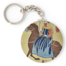 English woman enjoying by Utagawa,Yoshitora Keychain