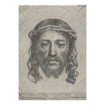 Engraved Face of Jesus Christ by Claude Mellan Art Photo