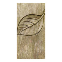 Engraved leaf customized photo card