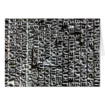 Engraved Text Pattern Greeting Card