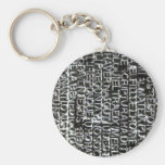 Engraved Text Pattern Keychain
