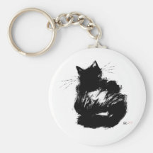 Enigmatic Black Cat Key Chain