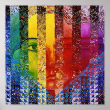 Énigme I - Déesse abstraite de femme d'arc-en-ciel Posters
