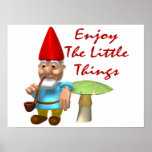Enjoy The Little Things Gnome Print
