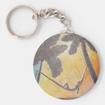 Enjoying a Tropical Sunset from a Hammock Keychain