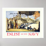 Enlist in the Navy Poster