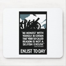 Enlist To-Day -- Lord Kitchener WWI Mouse Pad