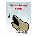 enrico, the singing frog - editable text postcard
