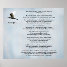 Enseignement par Kahlil Gibran Poster