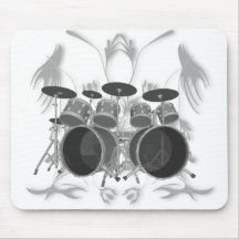 Ensemble de tambour et illustration de tribal (b e tapis de souris