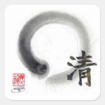 Enso, Clarity within Life's Veil Square Sticker
