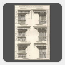 Entablatures vintages, ordres d'architecture adhésifs