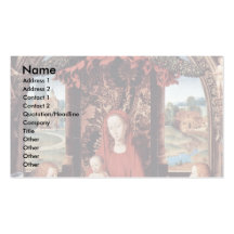 Enthroned Madonna And Angel Musicians Business Cards