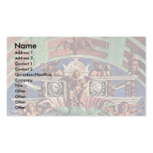 Enthroned Madonna And Angel Musicians Detail Business Cards