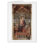 Enthroned Madonna And Angels By Andrea Mantegna Card