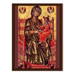 Enthroned Madonna By Italo-Byzantinischer Maler De Post Card