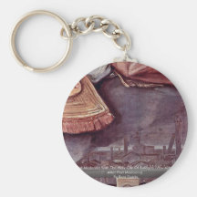 Enthroned Madonna With The Holy City Of Bologna Keychains