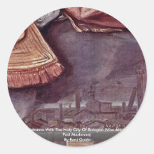 Enthroned Madonna With The Holy City Of Bologna Round Sticker