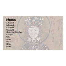 Enthroned Mary With Christ Blessing Children Business Card Template