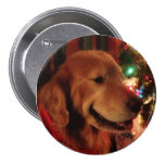 Entretenez le chien Jonas et les lumières d'arbre  Badge Avec Épingle