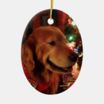 Entretenez l'ovale d'ornement de Noël de chien