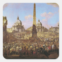 Entry into Rome of Jerzy Ossolinski Square Stickers