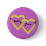 Entwined Gold Hearts Bride and Groom
