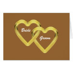 Entwined Gold Hearts Bride and Groom